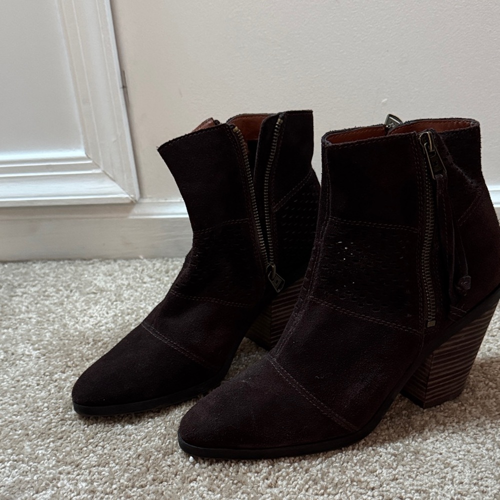 Lucky Brand Chocolate Ankle Booties